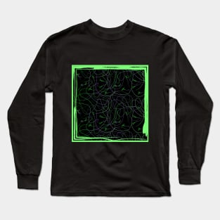 Abstraction with doodles in green frame Long Sleeve T-Shirt